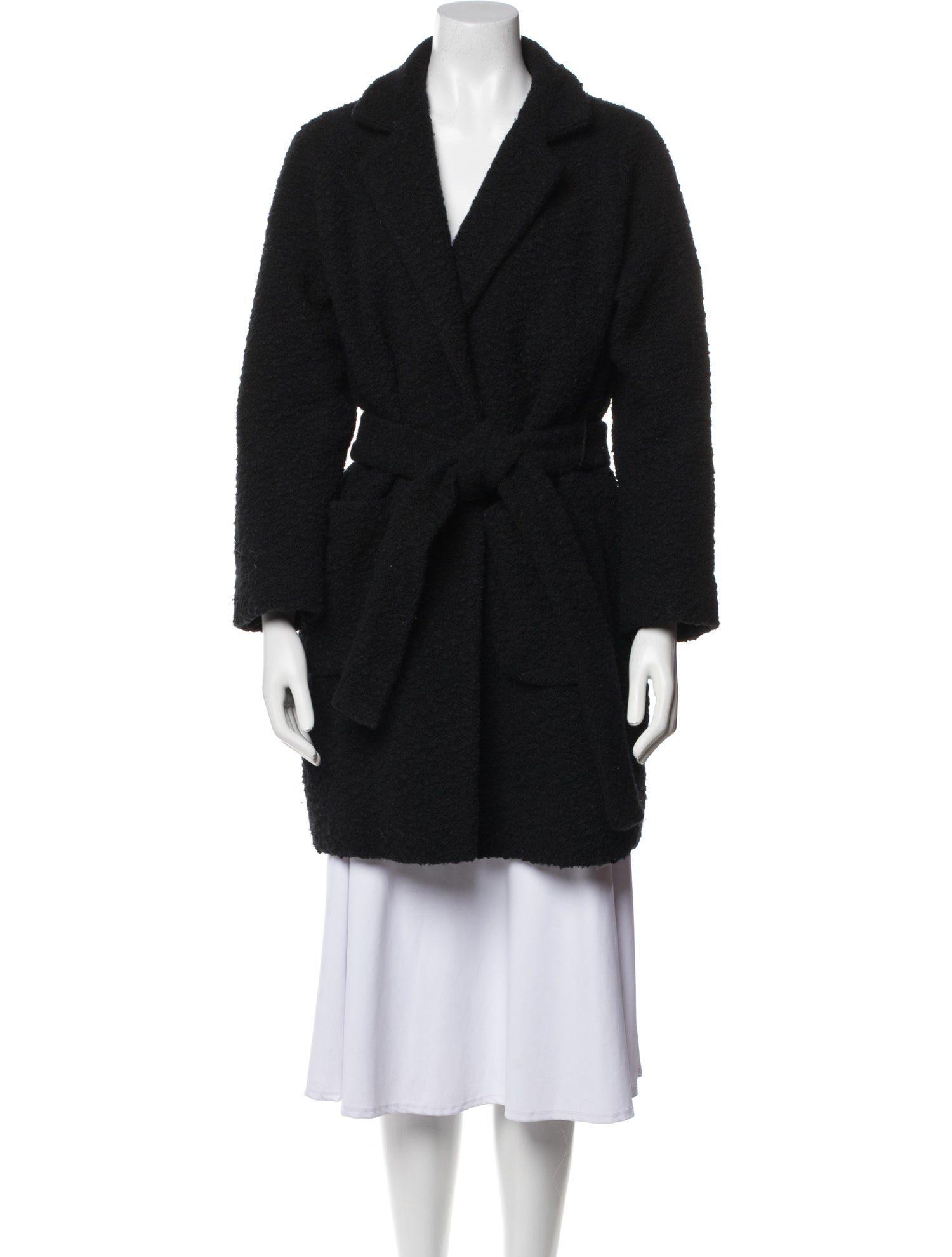 Ganni Wool Faux Fur Coat