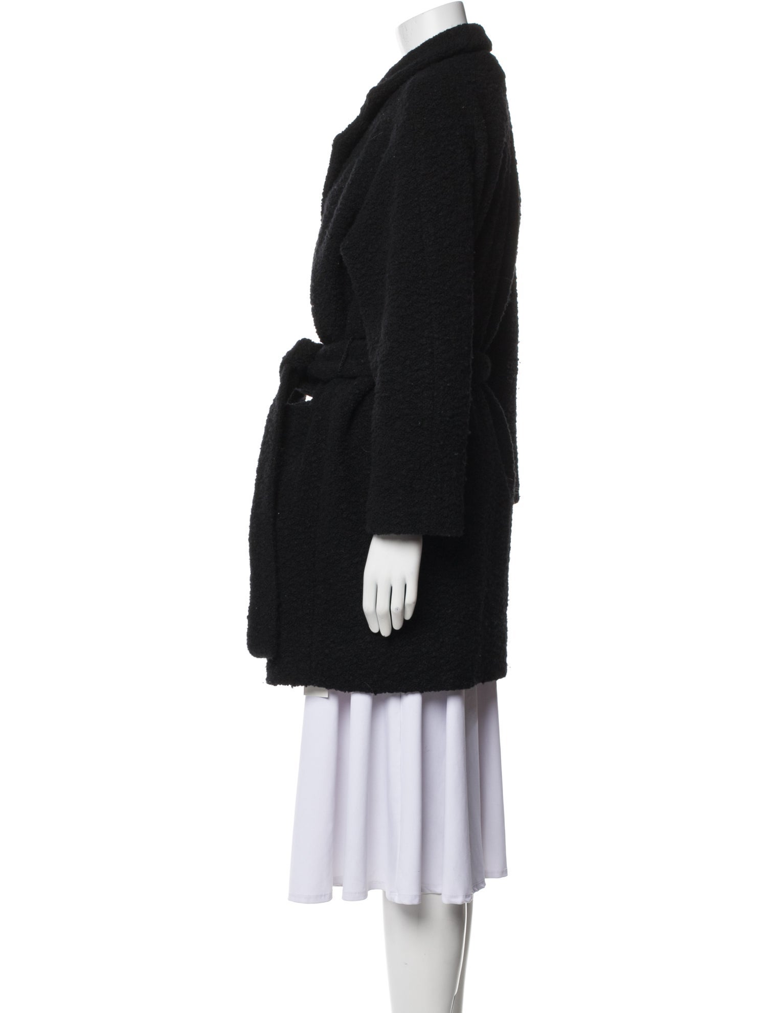 Ganni Wool Faux Fur Coat