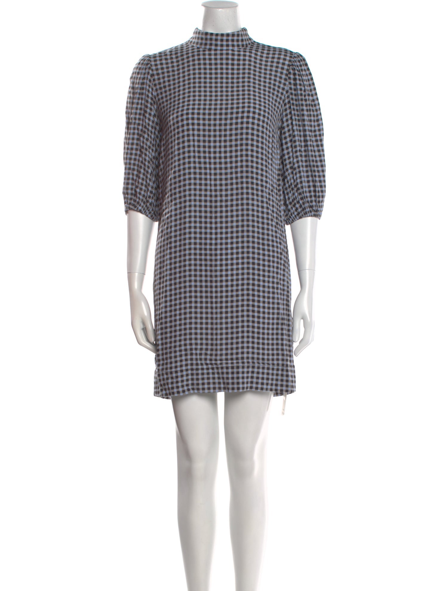 Ganni Plaid Print Mini Dress