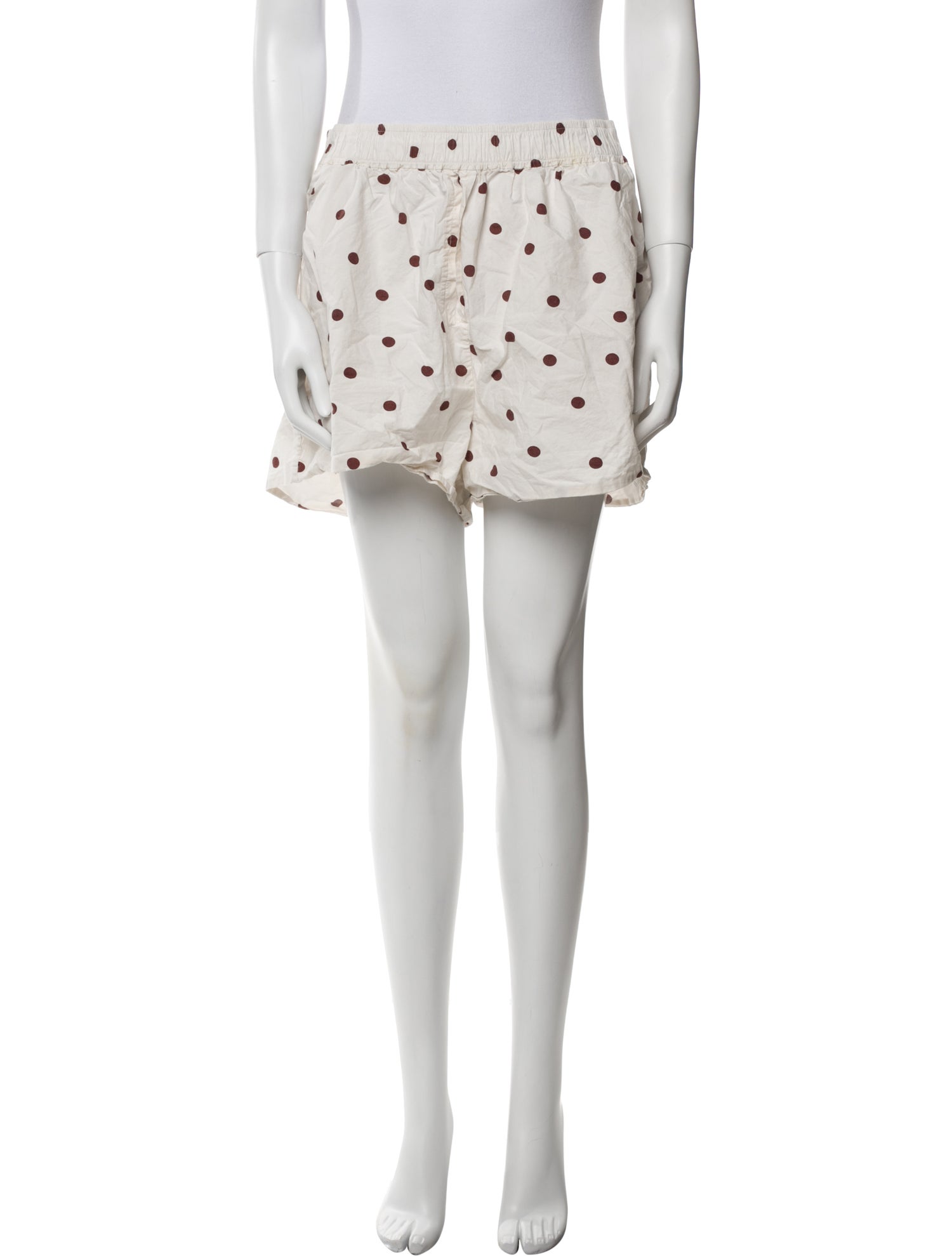 Ganni Polka Dot Print Mini Shorts