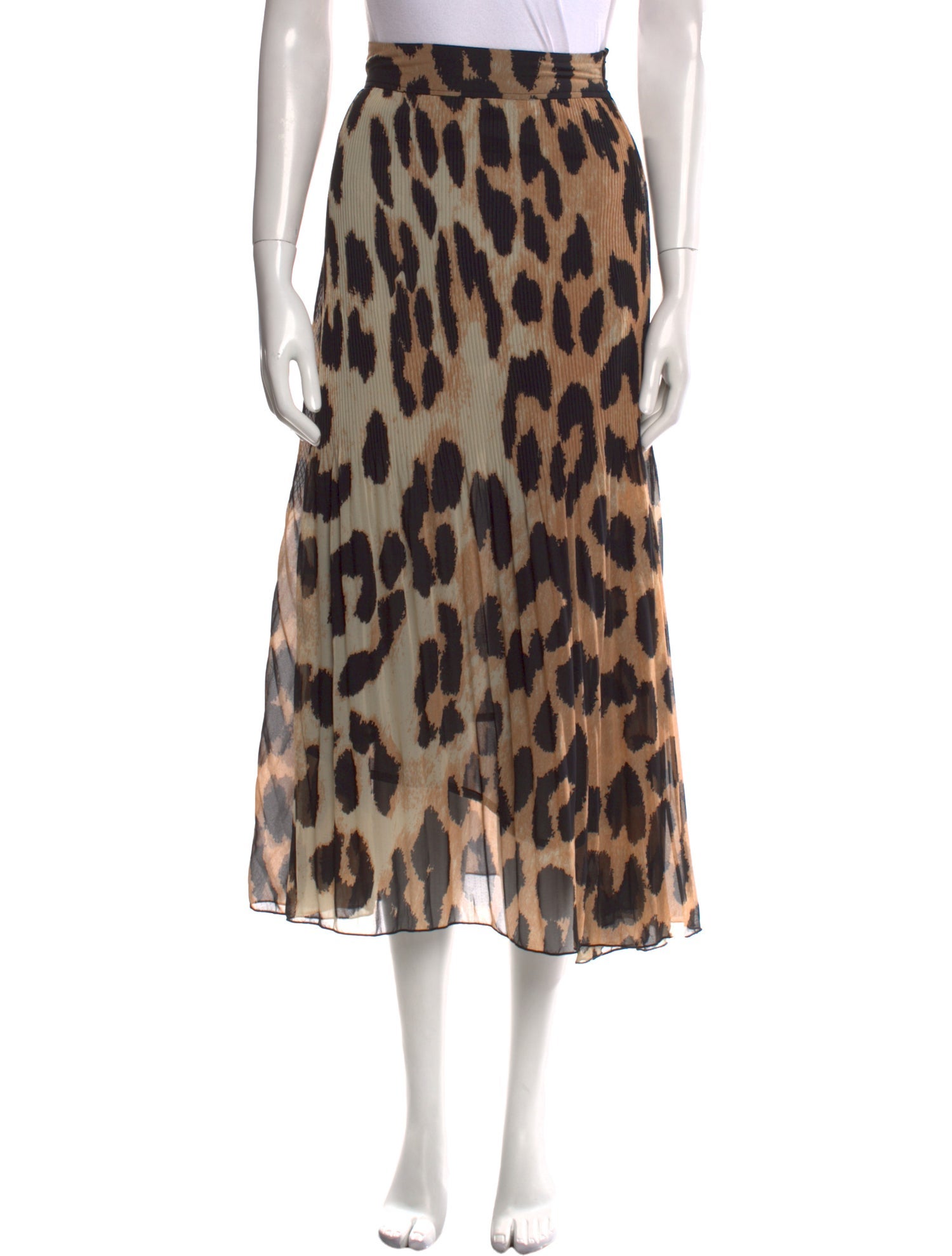 Ganni Animal Print Midi Length Skirt