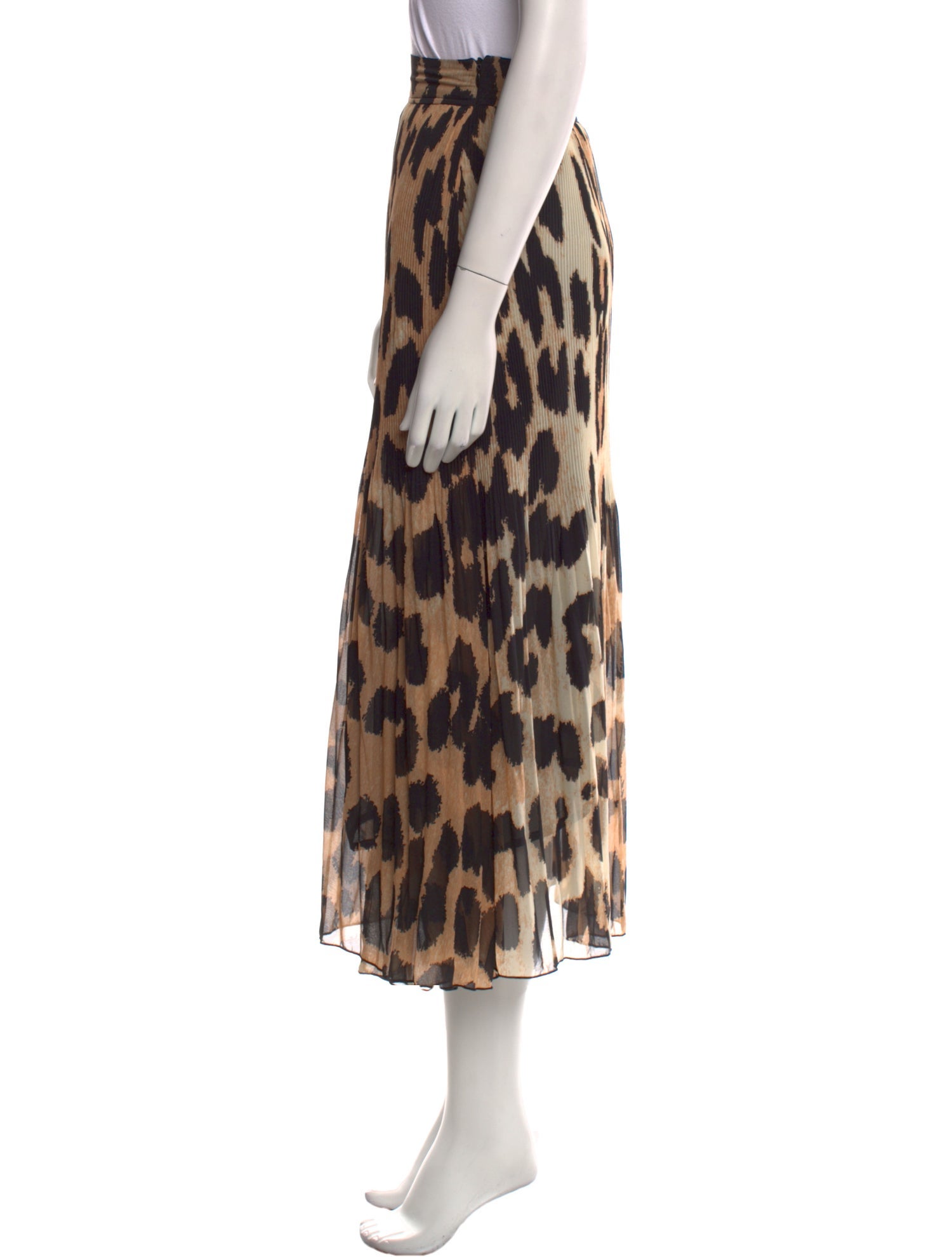 Ganni Animal Print Midi Length Skirt