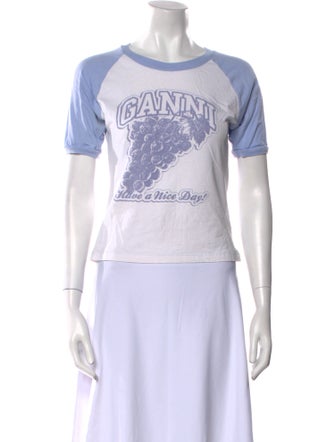 Ganni Graphic Print Crew Neck T-Shirt