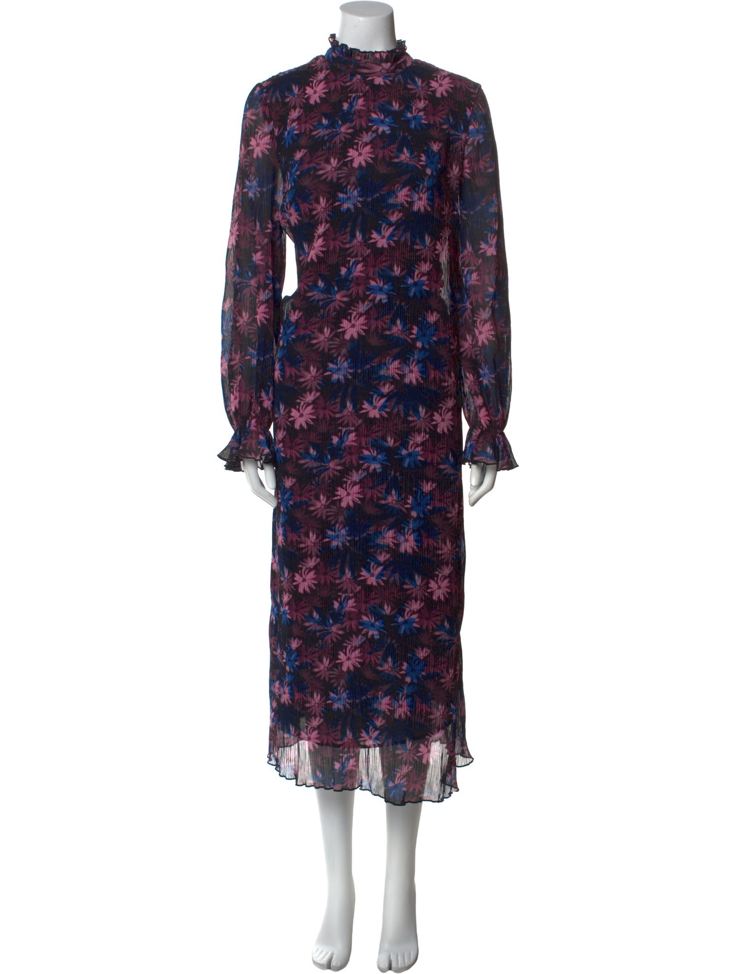 Ganni Floral Print Midi Length Dress