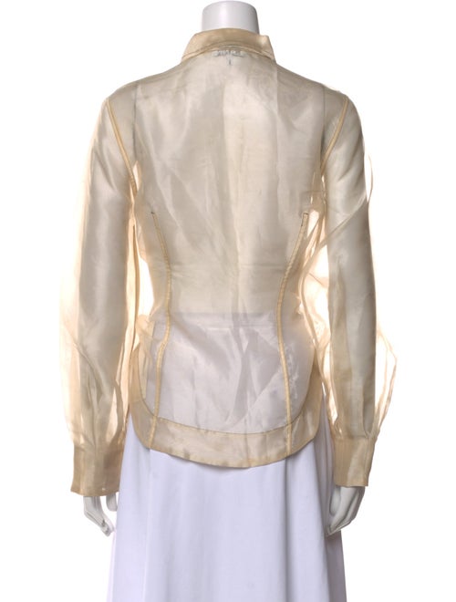 Ganni Long Sleeve Button-Up Top