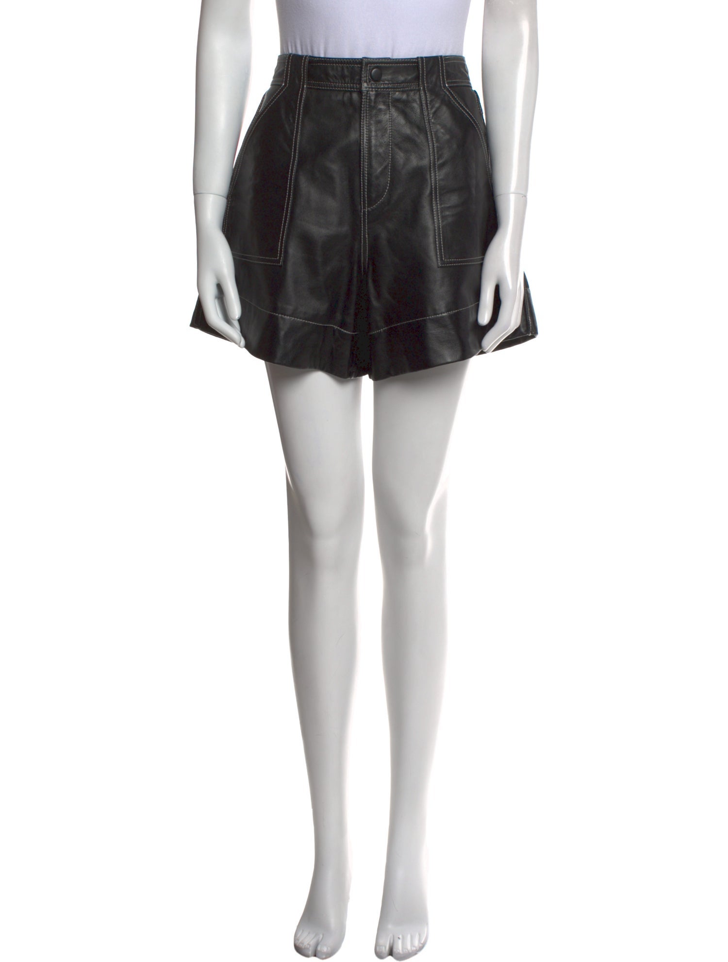 Ganni Lamb Leather Mini Shorts w/ Tags
