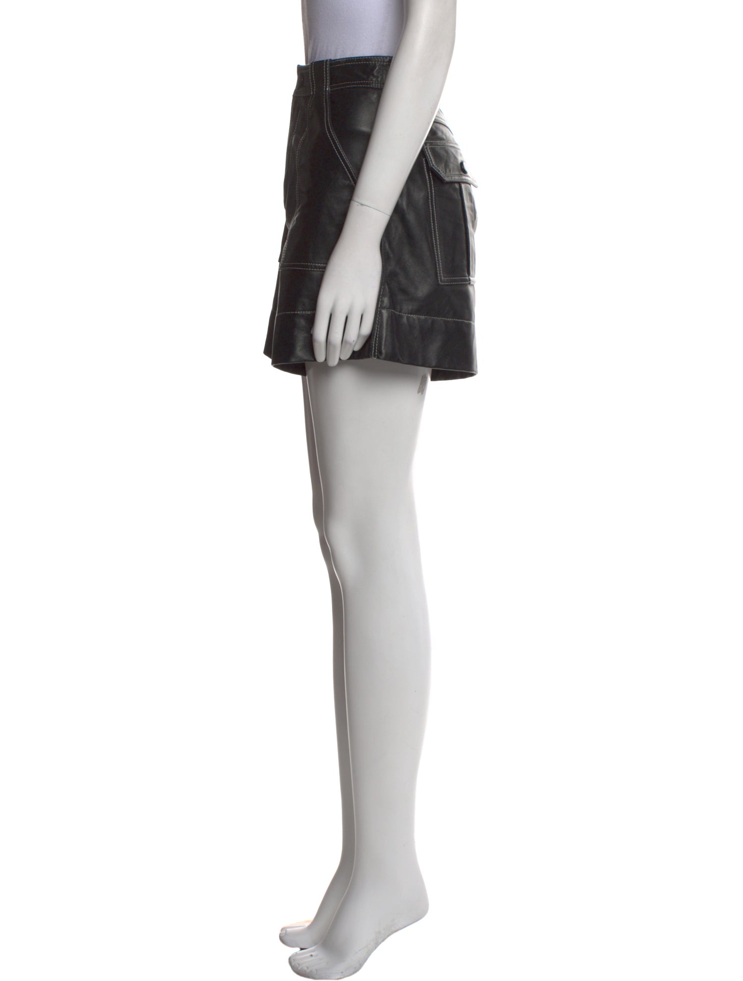 Ganni Lamb Leather Mini Shorts w/ Tags