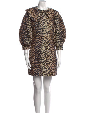 Ganni Animal Print Mini Dress