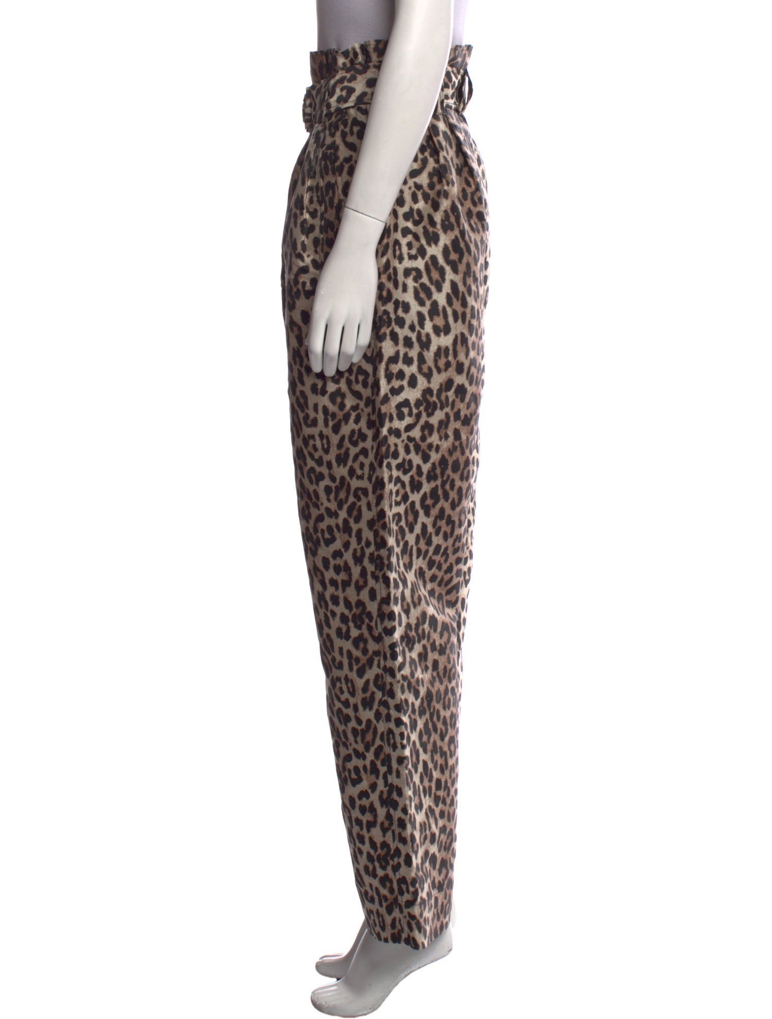 Ganni Animal Print Wide Leg Pants
