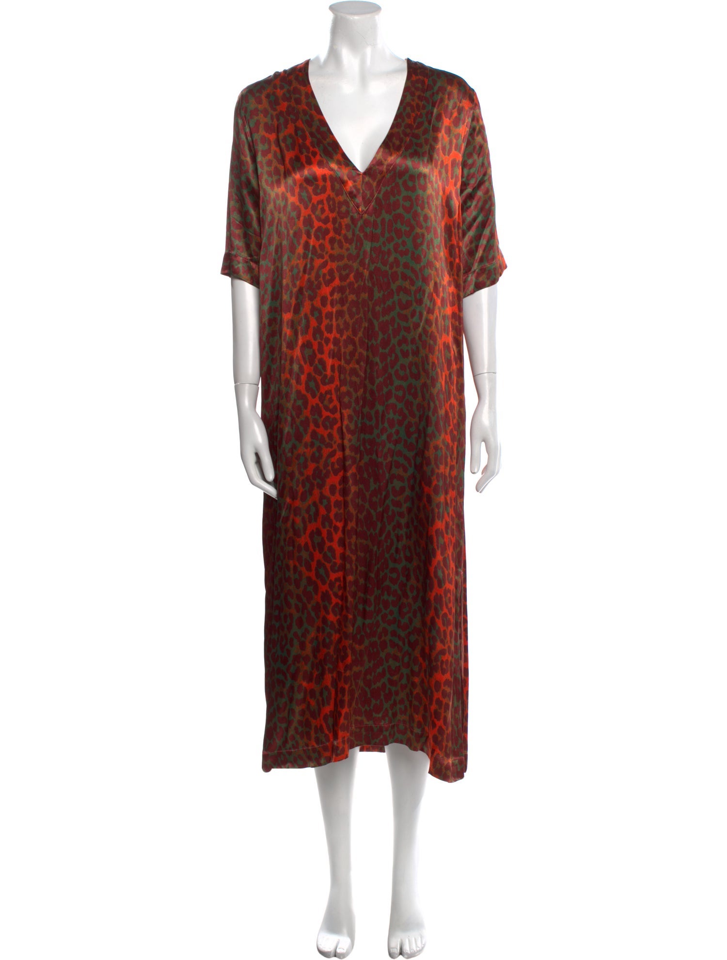 Ganni Animal Print Midi Length Dress