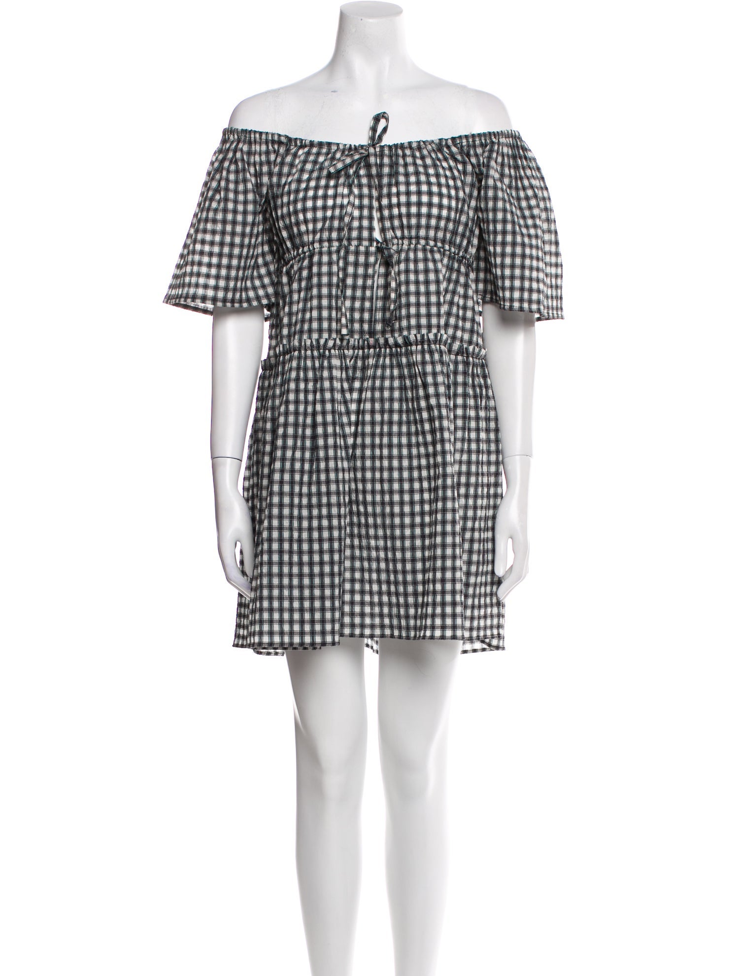 Ganni Plaid Print Mini Dress