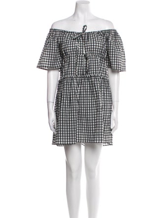 Ganni Plaid Print Mini Dress