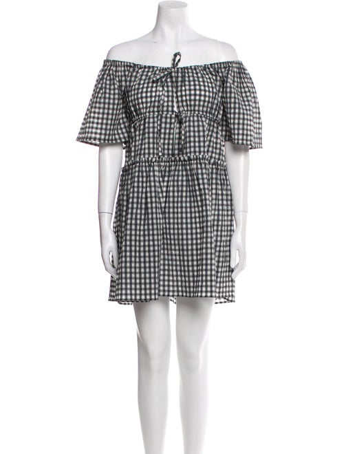 Ganni Plaid Print Mini Dress