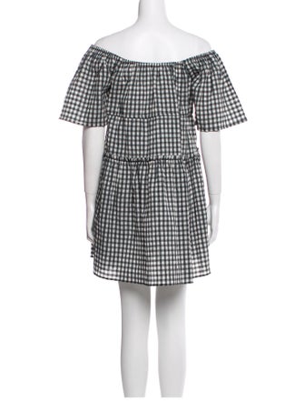 Ganni Plaid Print Mini Dress