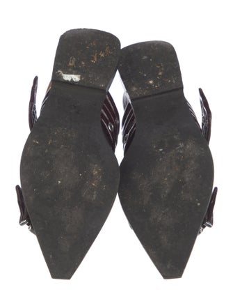 Ganni Patent Leather Studded Accents Slingback Flats