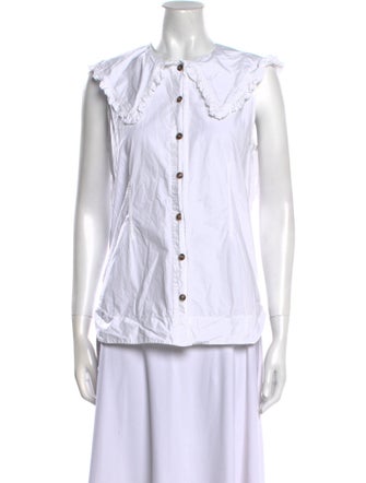 Ganni Sleeveless Button-Up Top