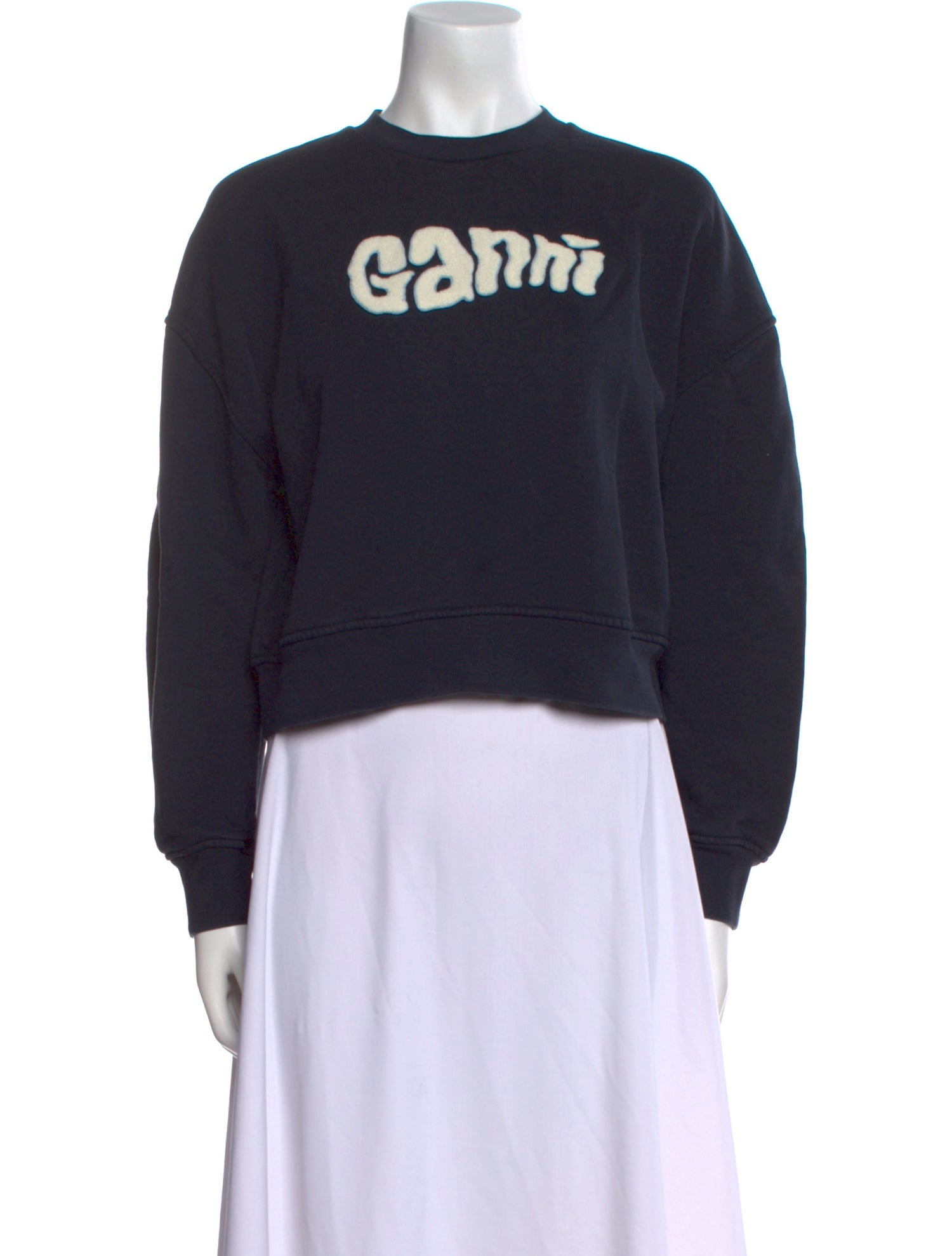 Ganni Graphic Print Crew Neck Sweatshirt