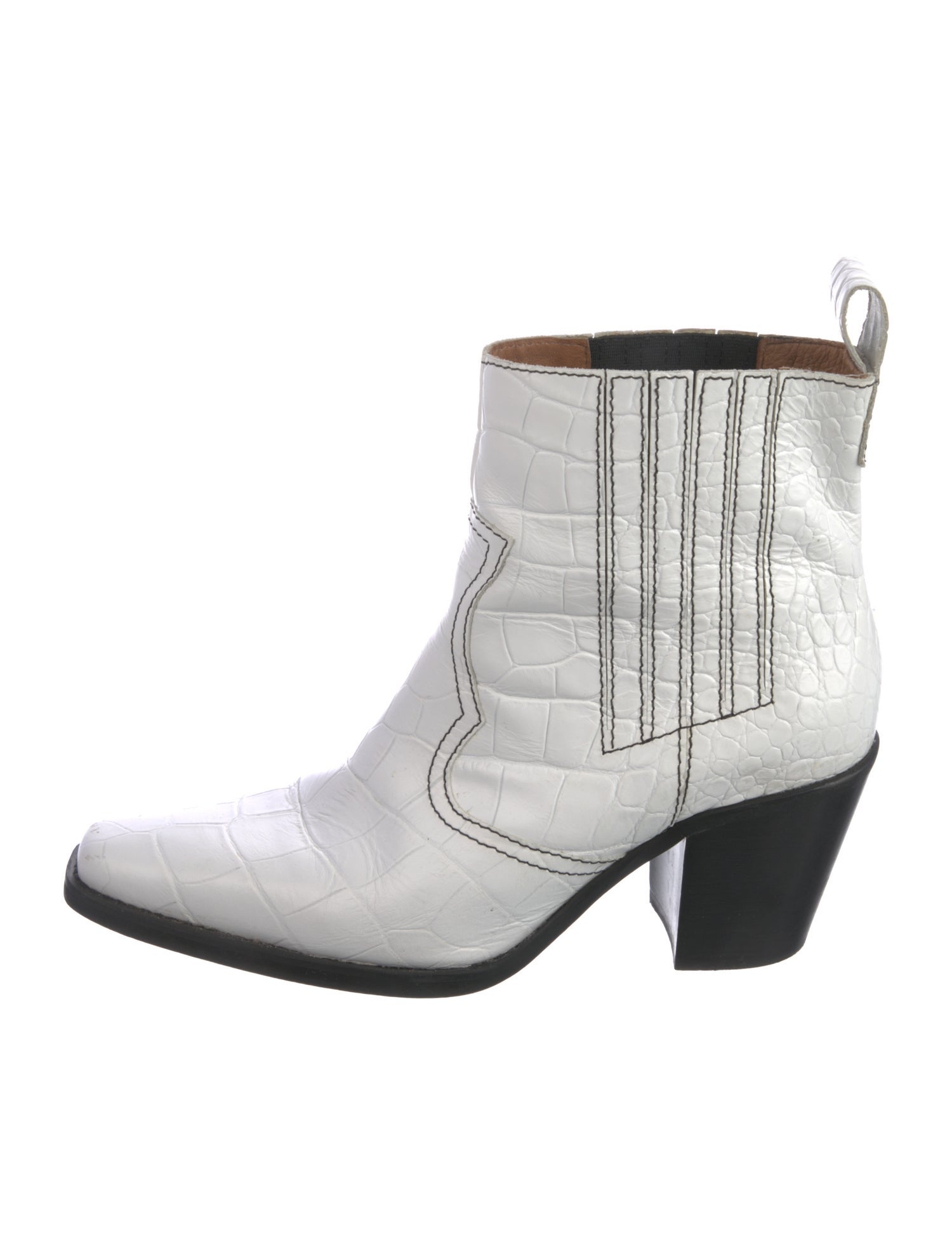 Ganni Leather Western Boots