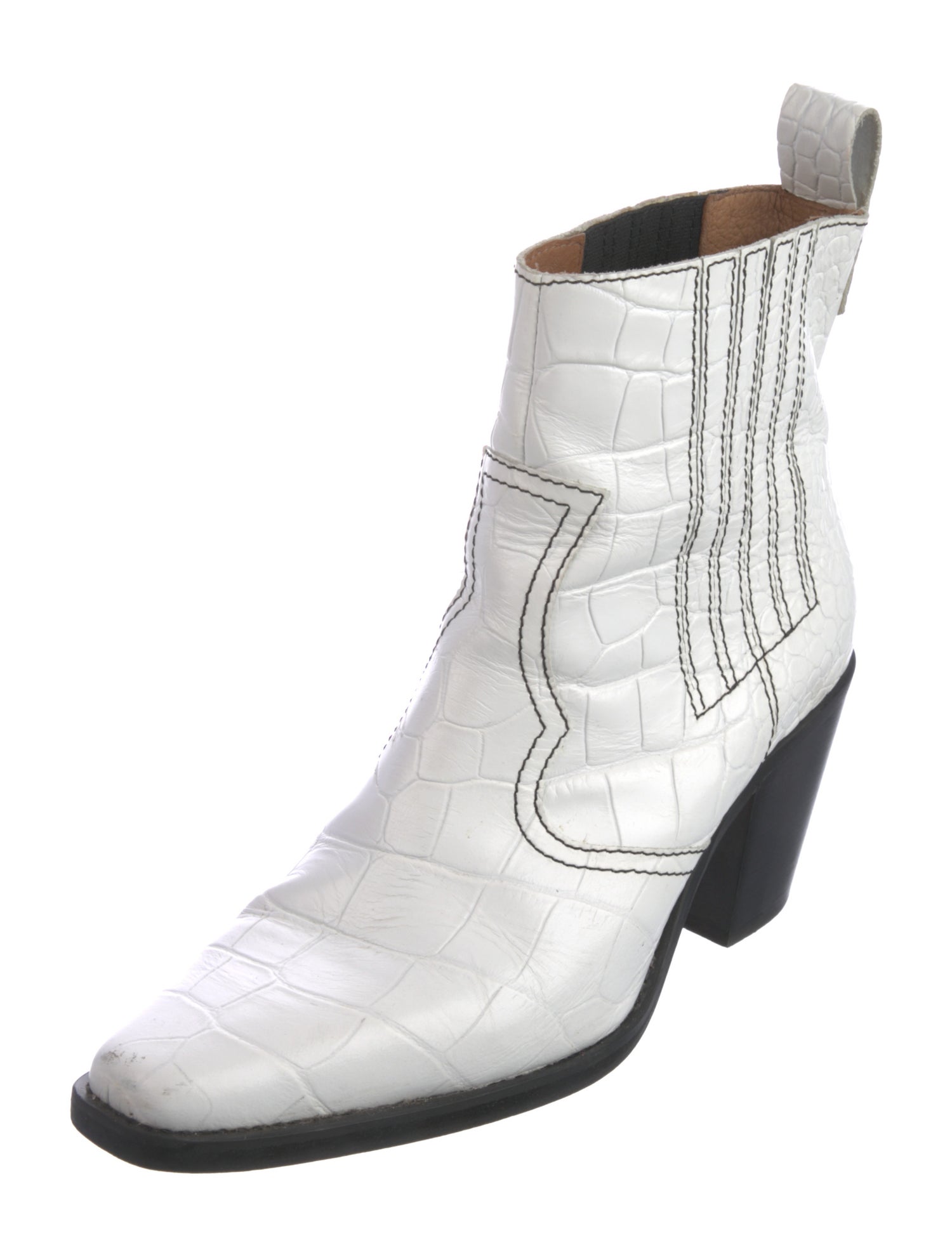 Ganni Leather Western Boots