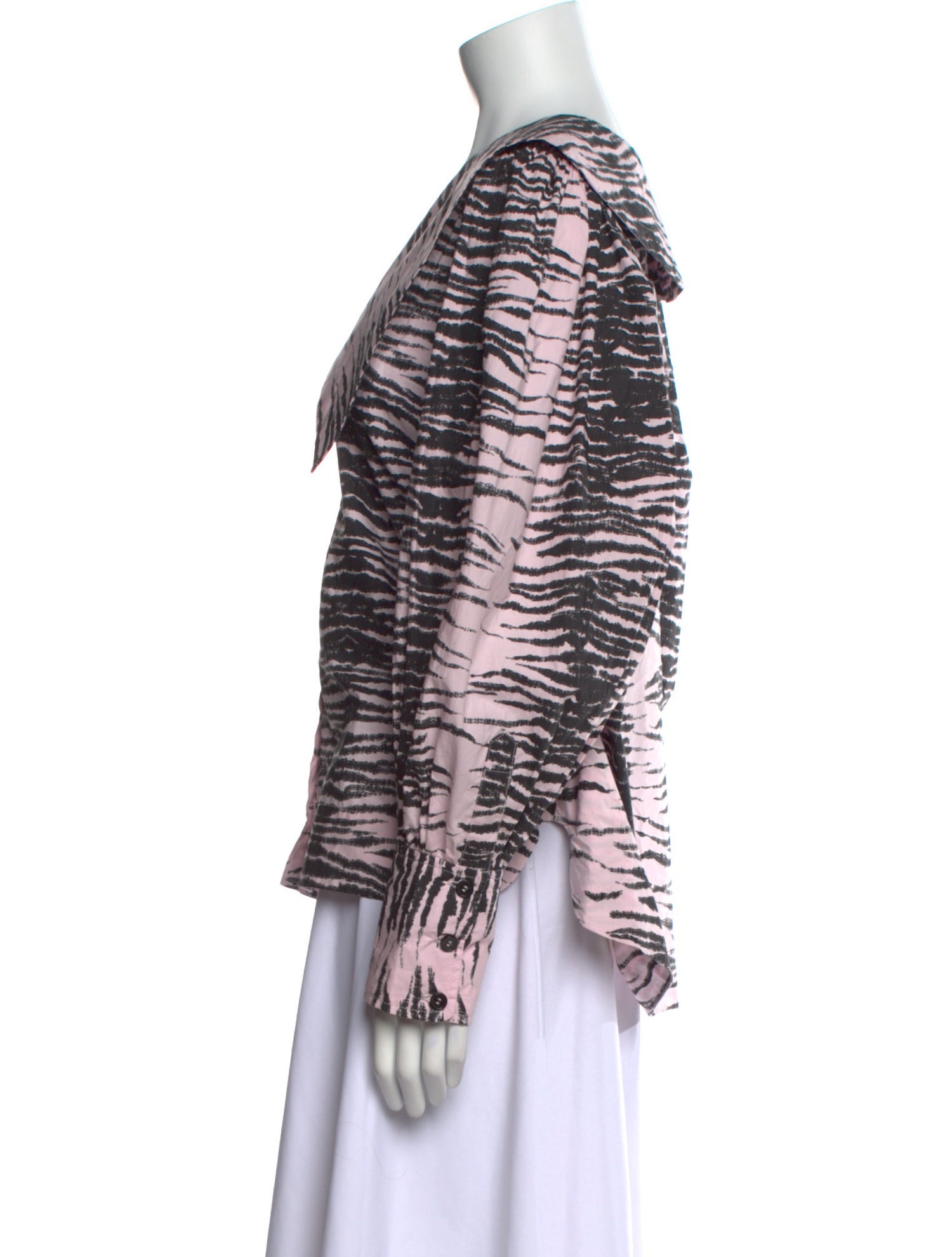 Ganni Animal Print V-Neck Blouse w/ Tags