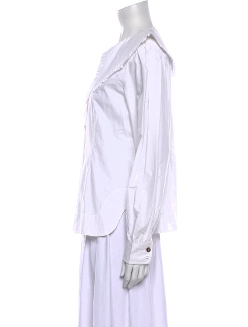Ganni Long Sleeve Button-Up Top