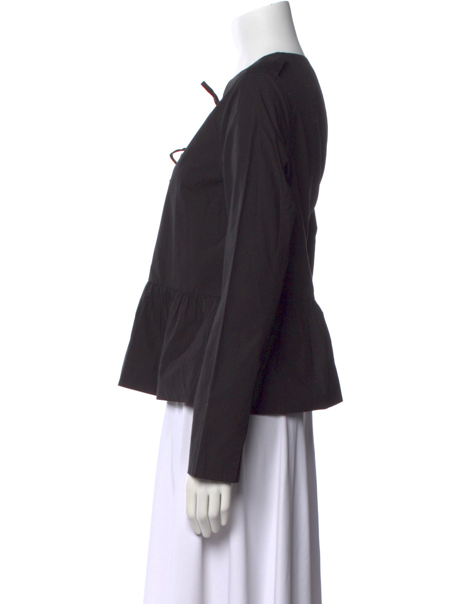 Ganni V-Neck Long Sleeve Blouse