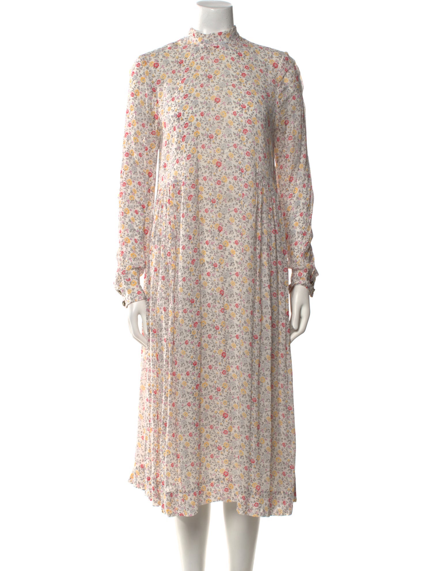 Ganni Floral Print Midi Length Dress