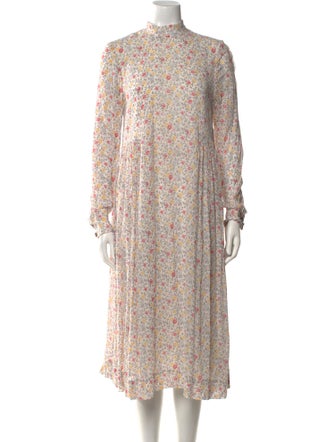 Ganni Floral Print Midi Length Dress