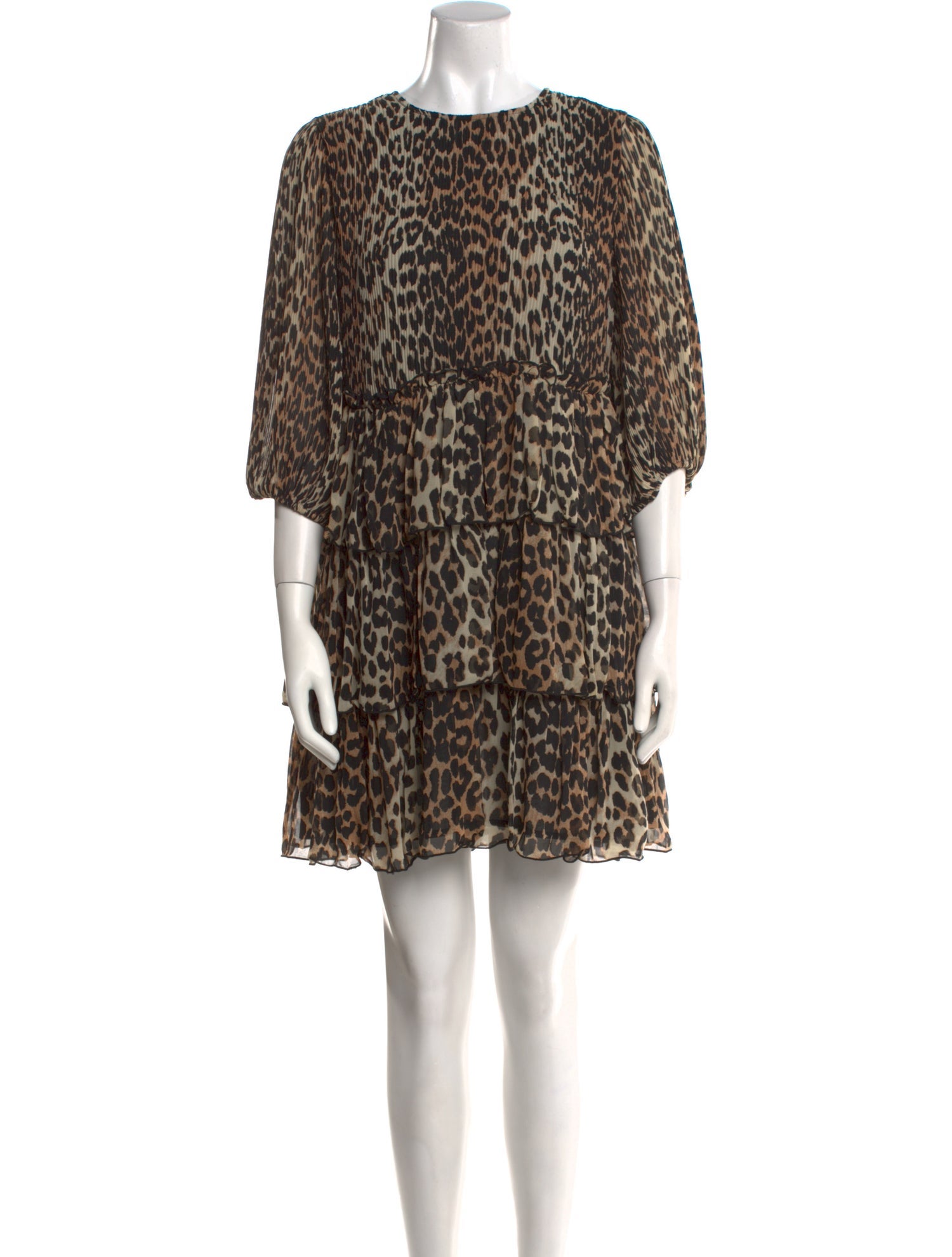 Ganni Animal Print Mini Dress