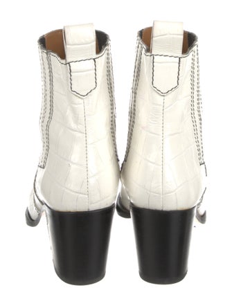 Ganni Embossed Leather Moto Boots