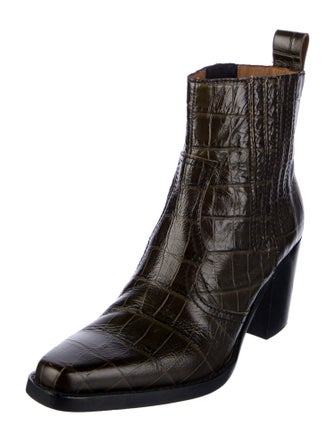 Ganni Leather Western Boots