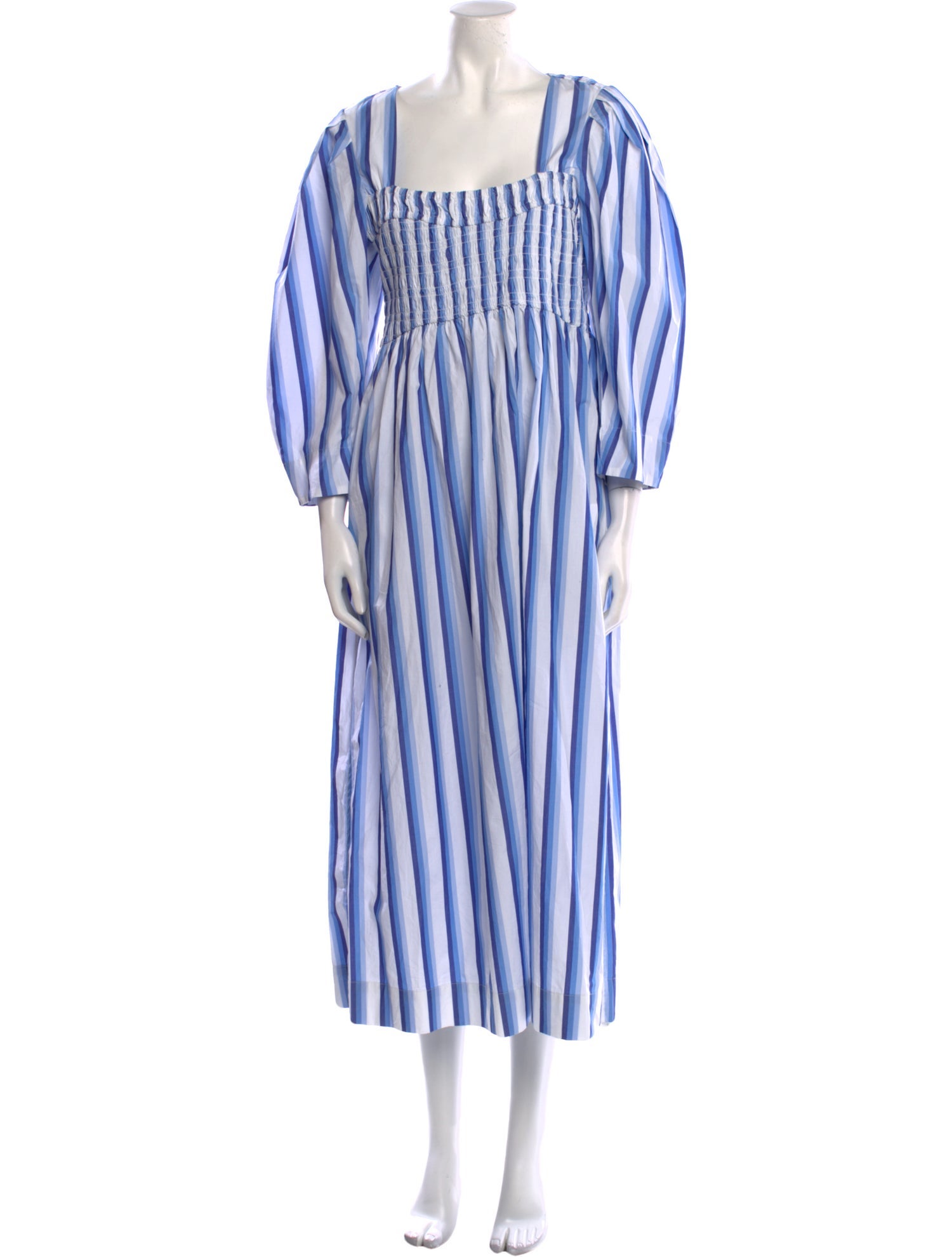 Ganni Striped Long Dress