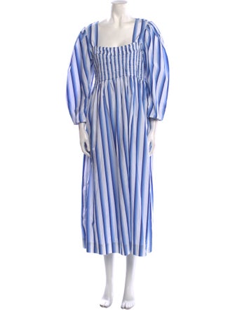 Ganni Striped Long Dress