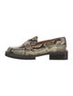 Ganni Leather Animal Print Loafers