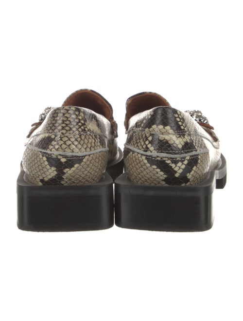 Ganni Leather Animal Print Loafers