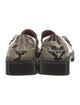 Ganni Leather Animal Print Loafers