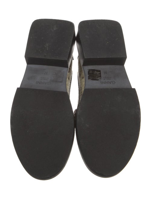 Ganni Leather Animal Print Loafers