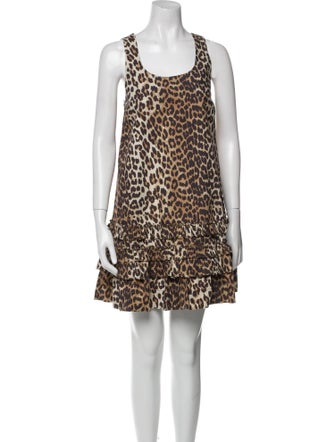 Ganni Animal Print Mini Dress