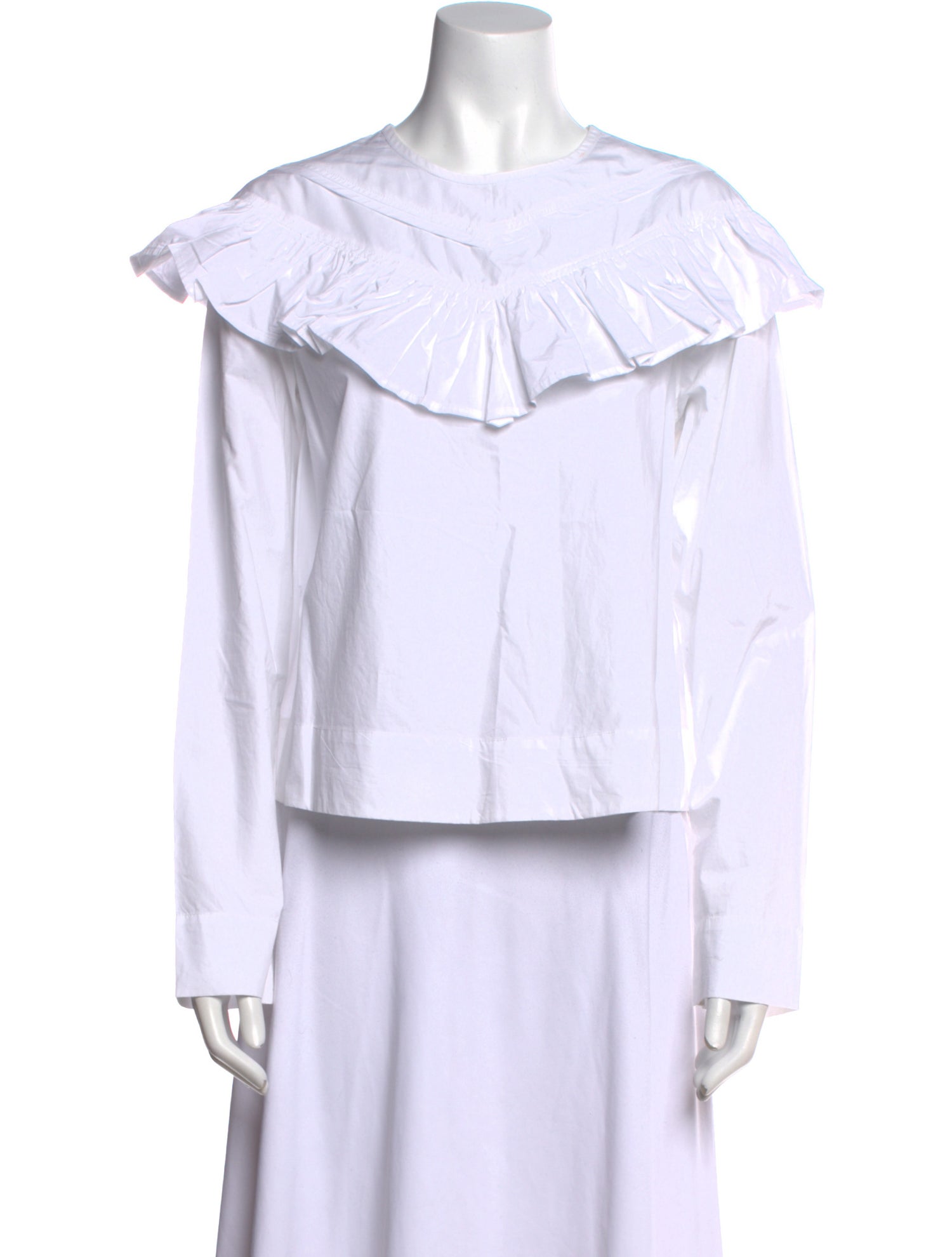 Ganni Scoop Neck Long Sleeve Blouse