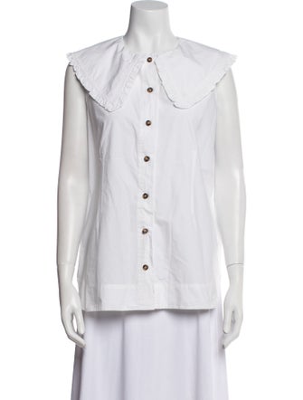 Ganni Sleeveless Button-Up Top