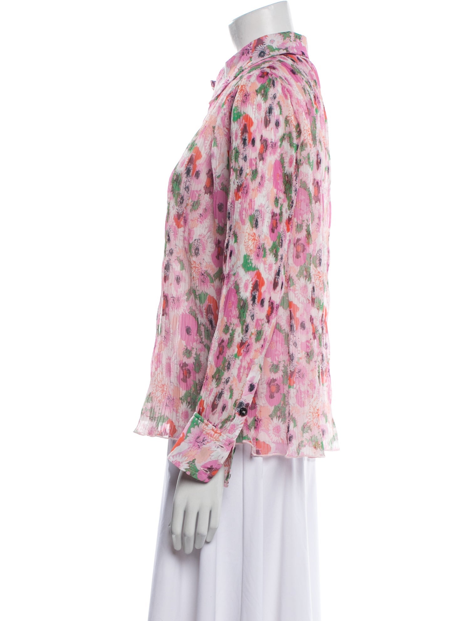 Ganni Floral Print Long Sleeve Blouse