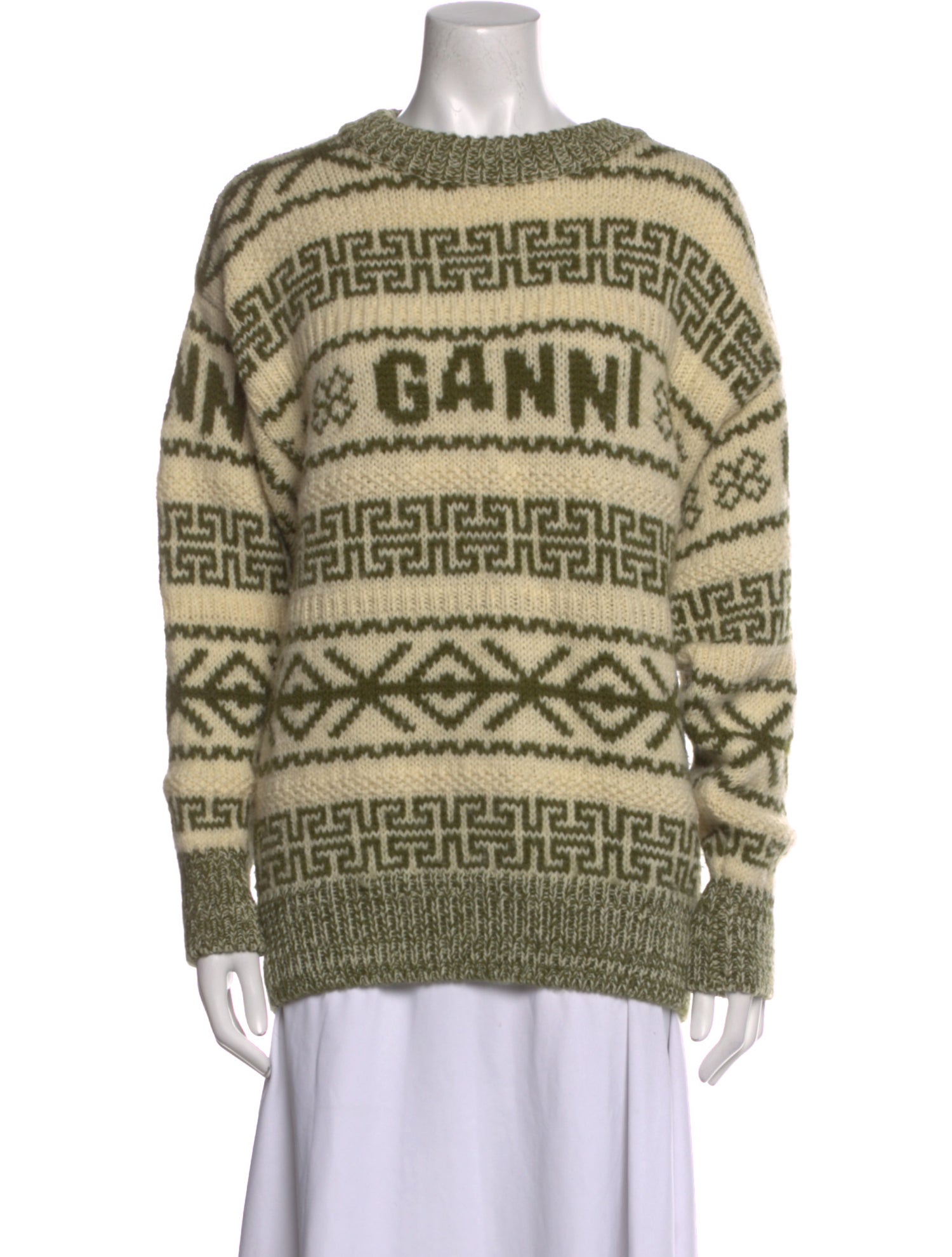 Ganni Wool Printed Sweater