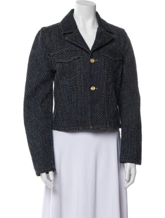 Ganni Alpaca Tweed Pattern Blazer