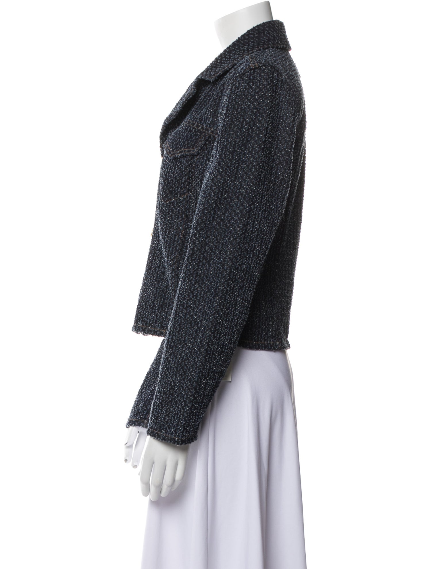 Ganni Alpaca Tweed Pattern Blazer