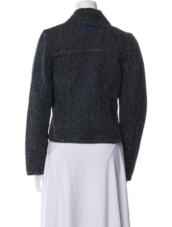 Ganni Alpaca Tweed Pattern Blazer