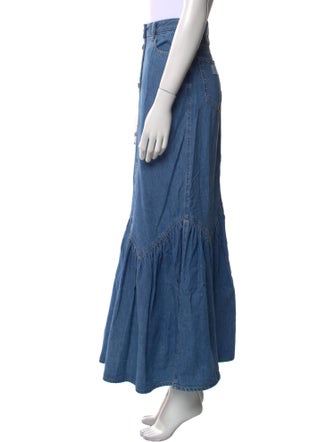 Ganni Pleated Accents Long Skirt