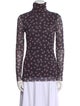 Ganni Floral Print Turtleneck Top
