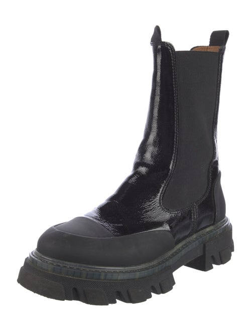Ganni Patent Leather Chelsea Boots