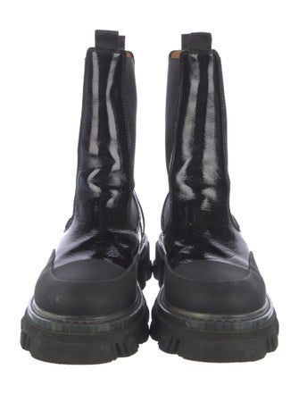Ganni Patent Leather Chelsea Boots