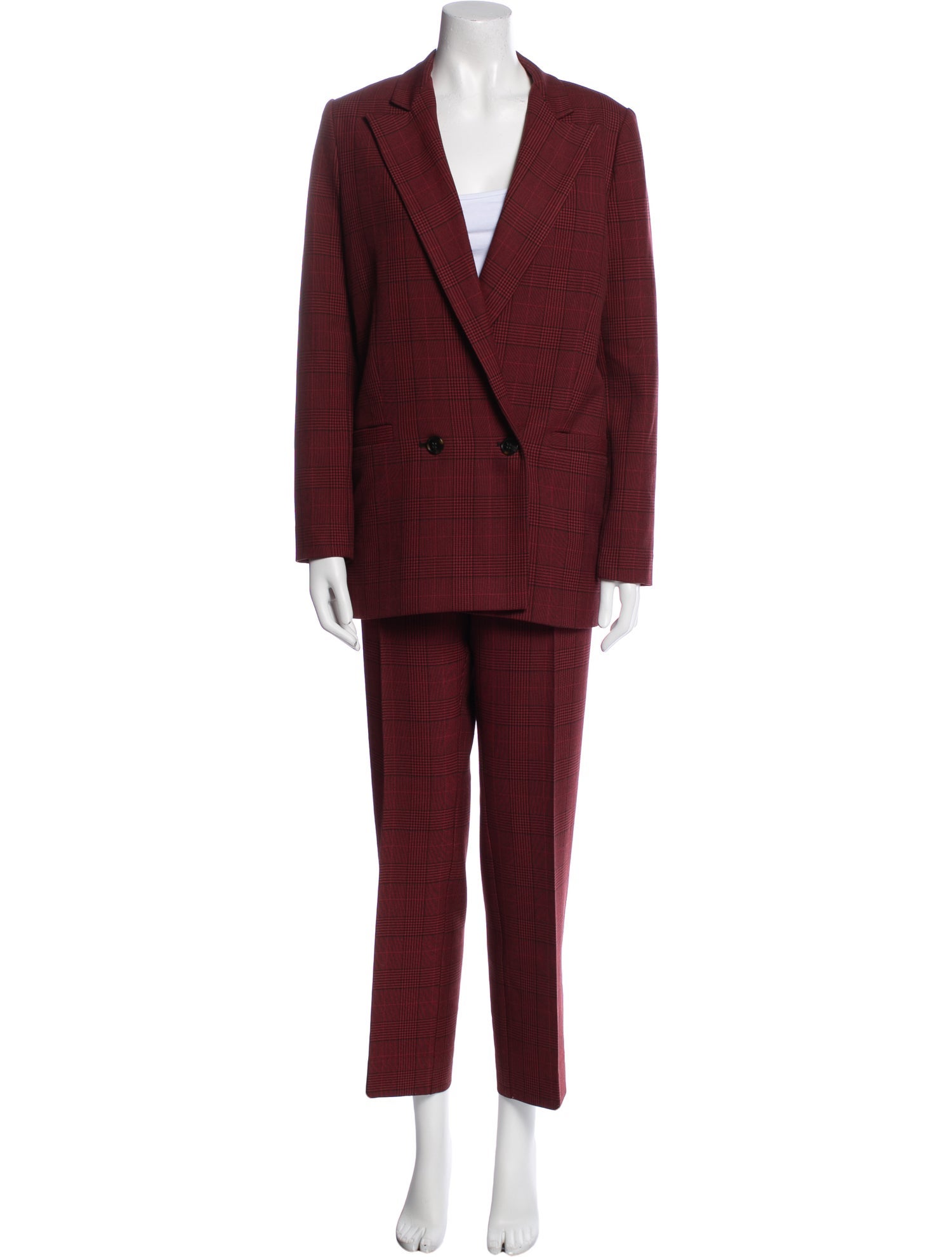 Ganni Plaid Print Pantsuit